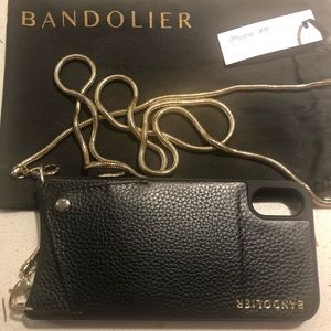 Black leather iPhone XR case.  New never used.